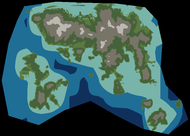 Aedigloo 地形，香港島在北，南丫在西南，蒲台在東南